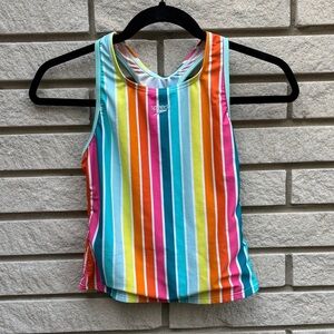 Speedo Multicolor Striped Racerback Swim Tankini Top Sz 12
